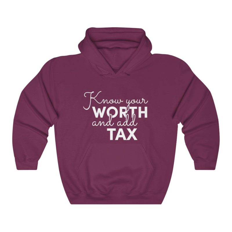 "Know Your Worth" Hooded Sweatshirt - DomoINK