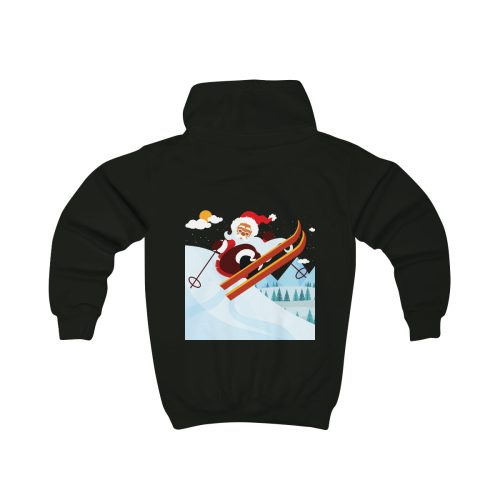 "Santa on the Slopes" Kids Hoodie - DomoINK