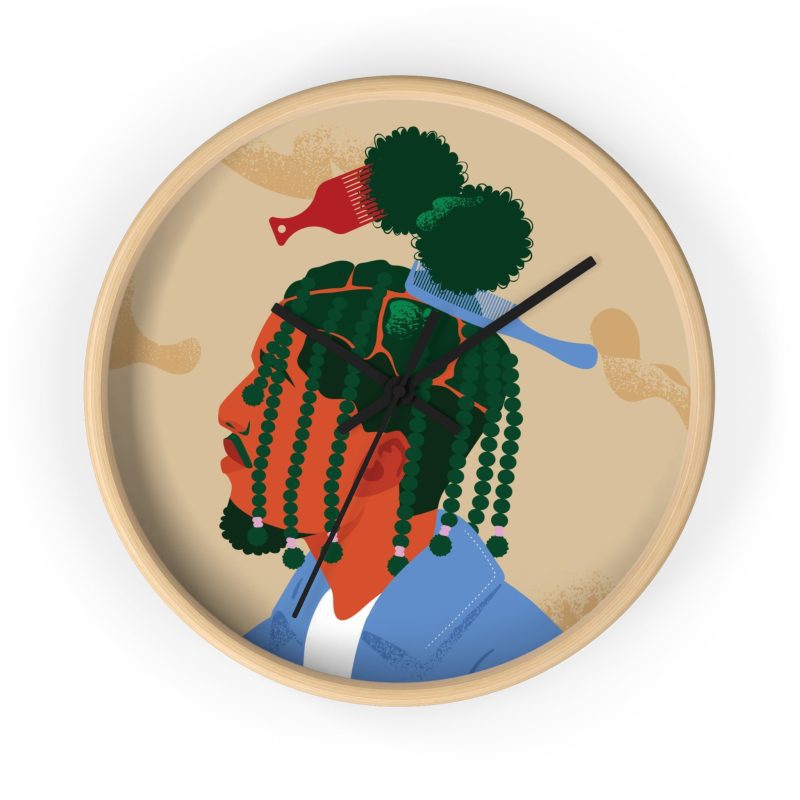 "Box Braids" Wall clock - DomoINK