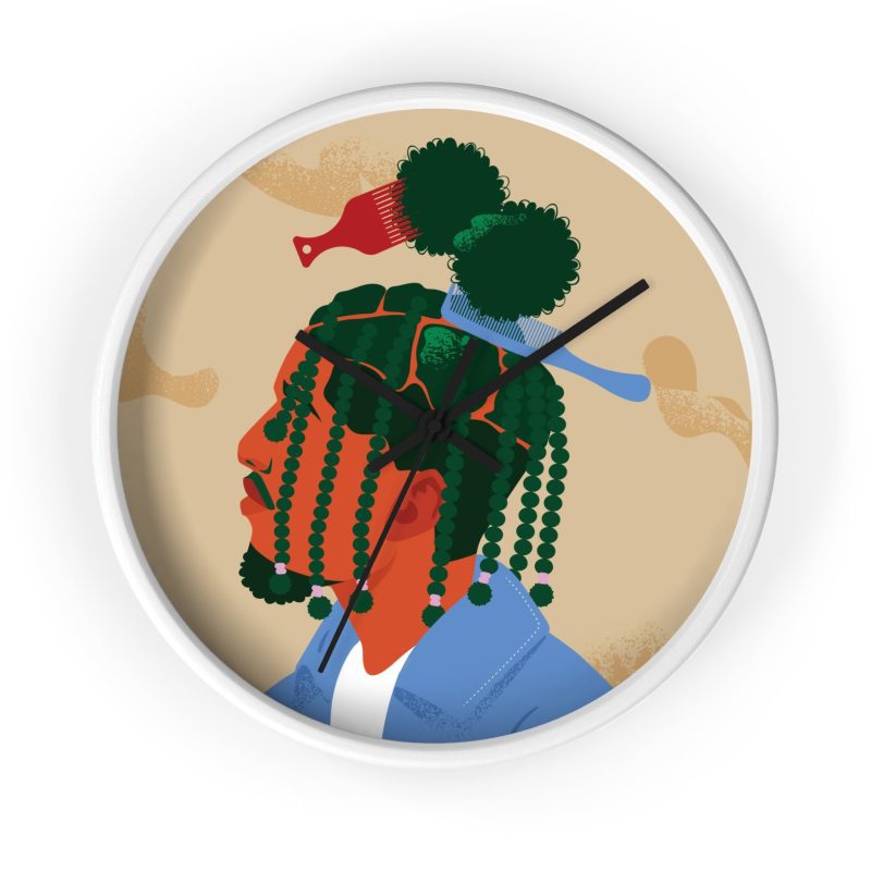 "Box Braids" Wall clock - DomoINK