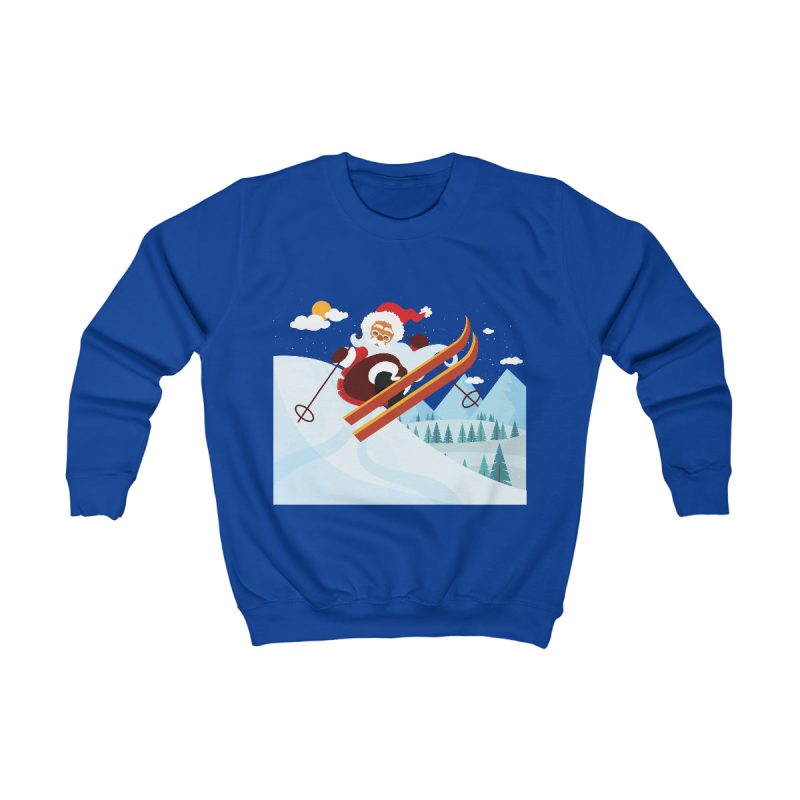 "Santa on the Slopes" Kids Sweatshirt - DomoINK