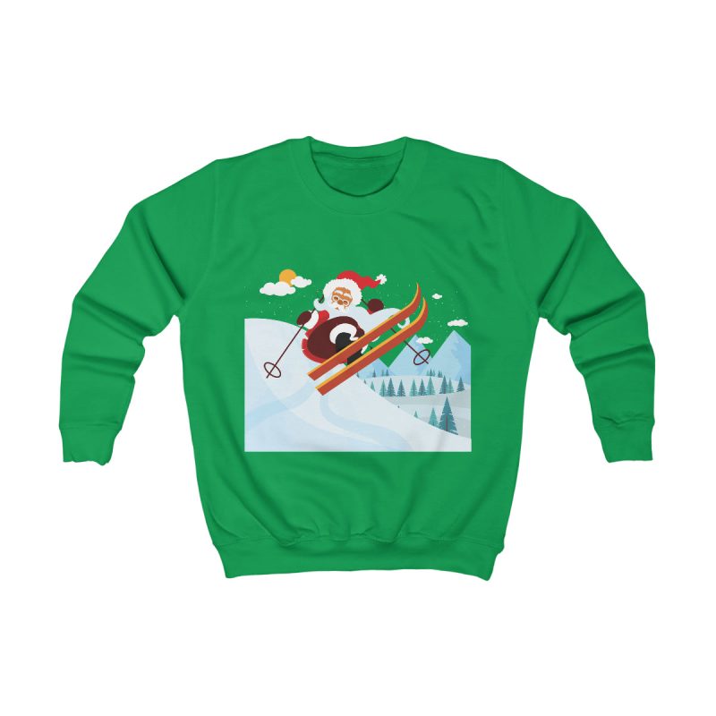 "Santa on the Slopes" Kids Sweatshirt - DomoINK