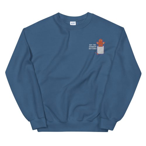 unisex crew neck sweatshirt indigo blue front 619cbeb966385