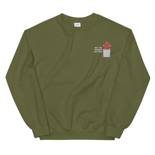 unisex crew neck sweatshirt military green front 619cbeb96911c